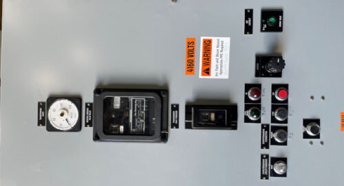 Figure 1: This image includes the medium-voltage circuit breaker with a protective relay. Courtesy: National Field Services